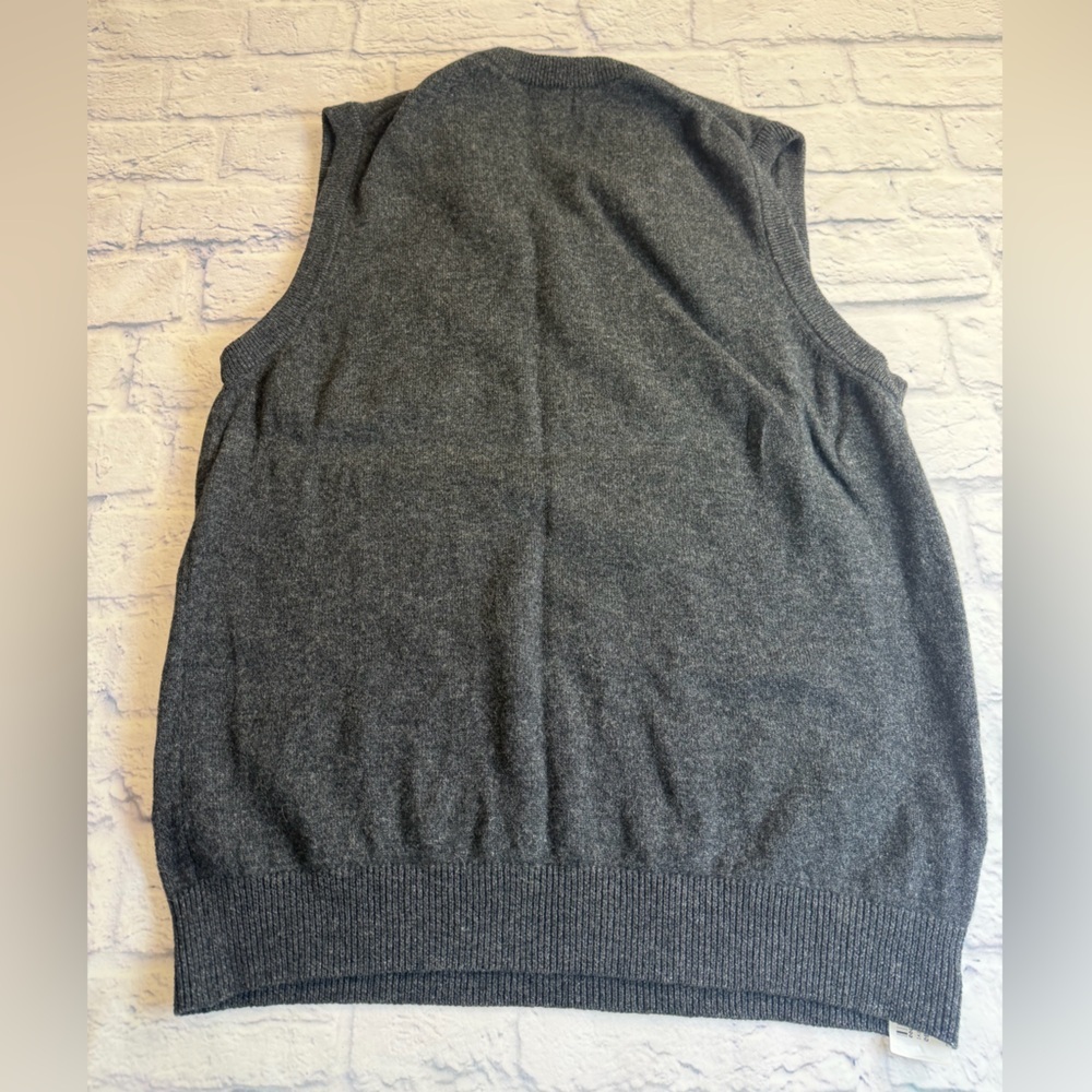 L.L. Bean Men's Charcoal V-Neck Sweater Vest. Lambs Wool. Luxe. Size Large. - Picture 7 of 7
